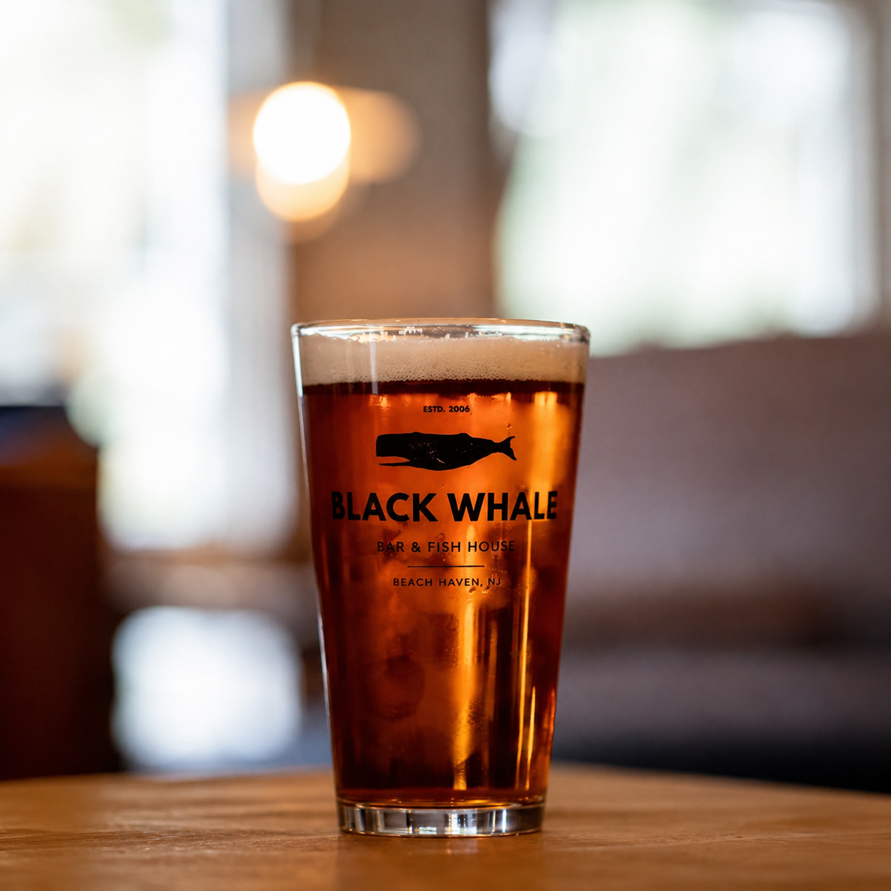 Black Whale pint glass